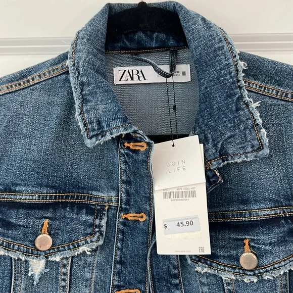 Zara Dark Blue Denim Jacket - Picture 2 of 5